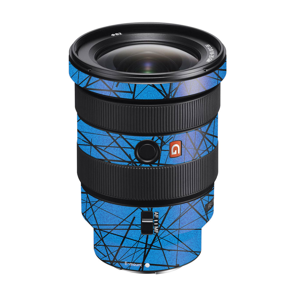 Textured Electric Blue Chaos Sony FE 16-35mm F/2.8 GM Camera Lens Skin