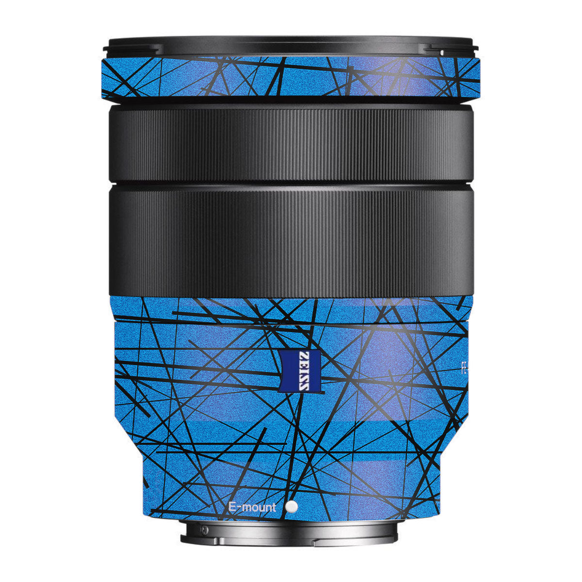 Textured Electric Blue Chaos Sony FE 16-35mm F/4 ZA OSS Camera Lens Skin