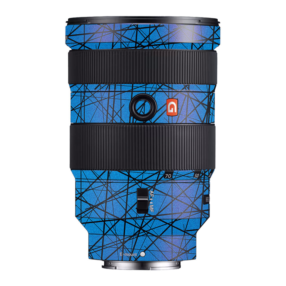Textured Electric Blue Chaos Sony FE 24-70mm f/2.8 GM Camera Lens Skin