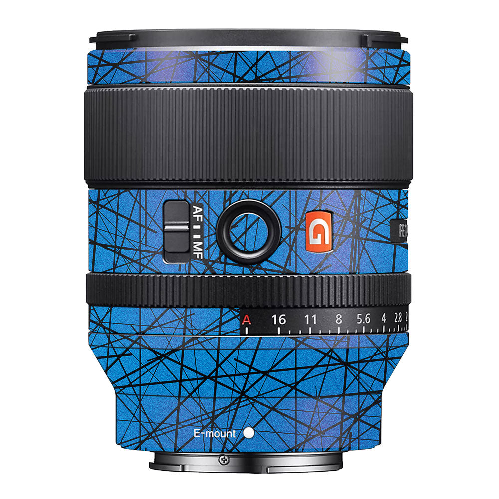 Textured Electric Blue Chaos Sony FE 35mm f/1.4 GM Camera Lens Skin