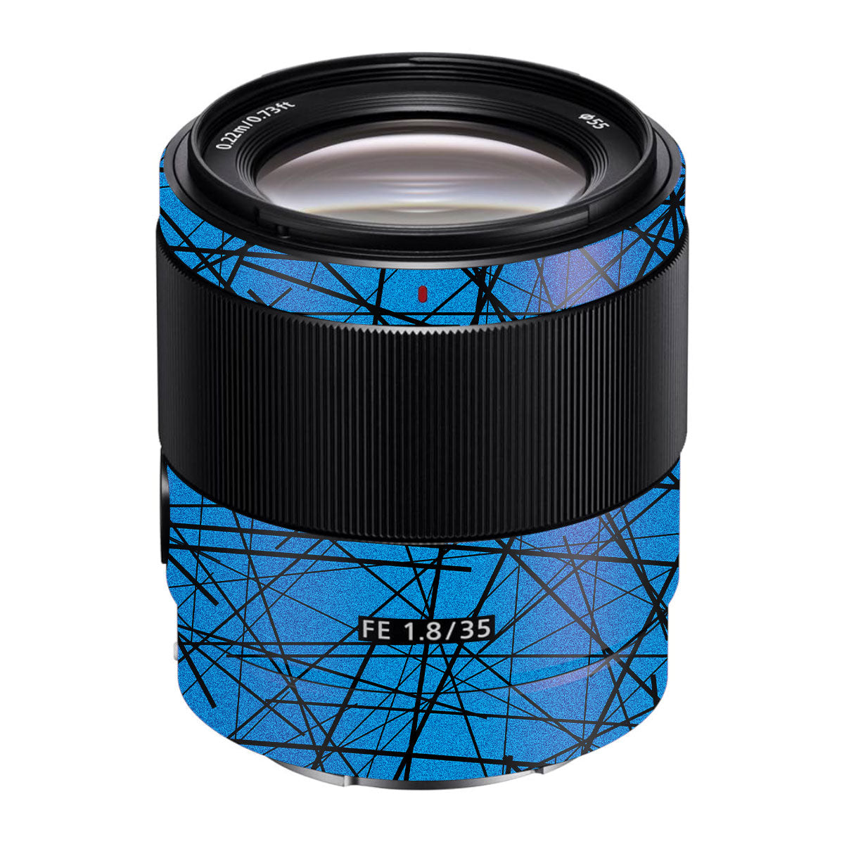 Textured Electric Blue Chaos Sony FE 35mm F/1.8 Camera Lens Skin