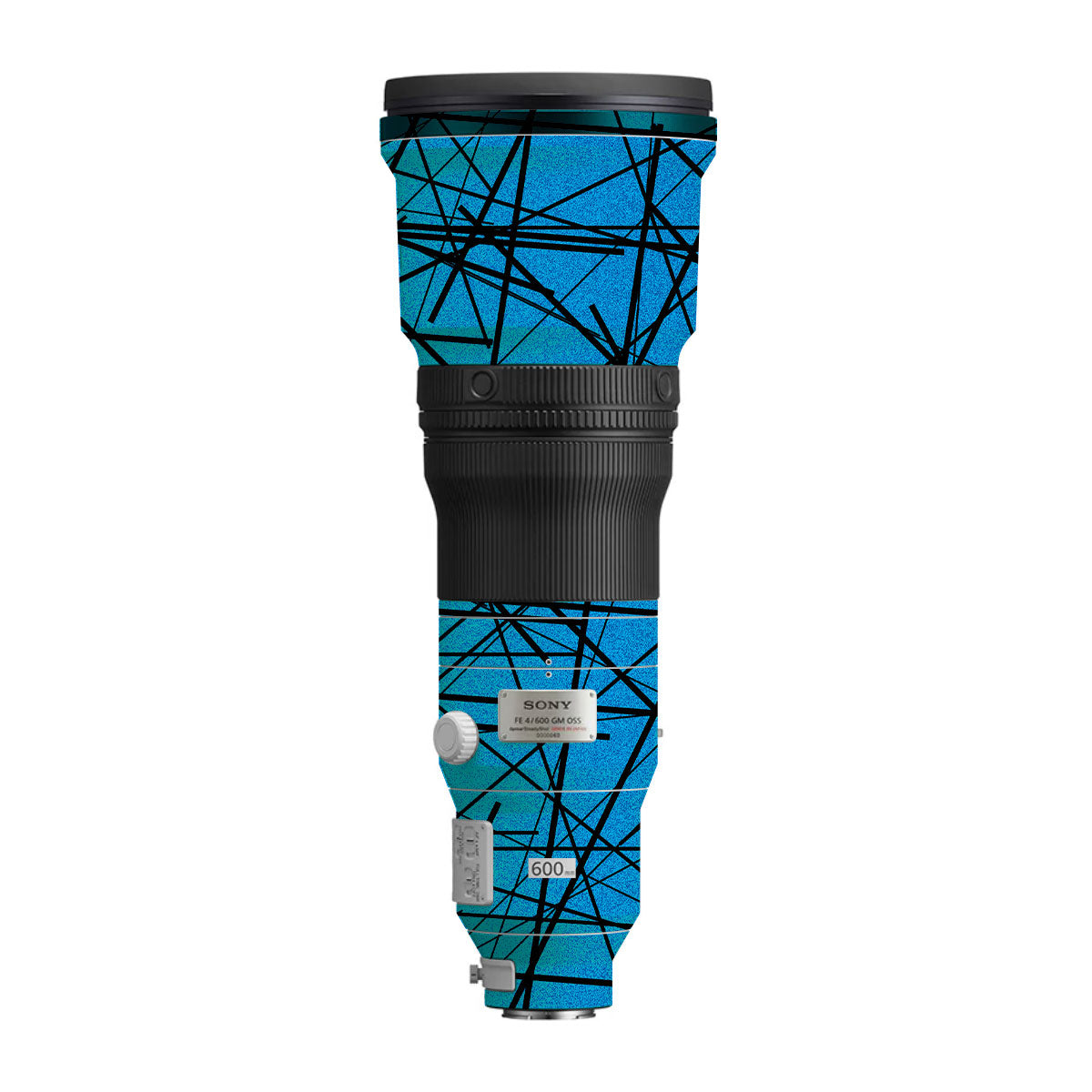Textured Electric Blue Chaos Sony FE 600mm F/4 GM OSS Camera Lens Skin