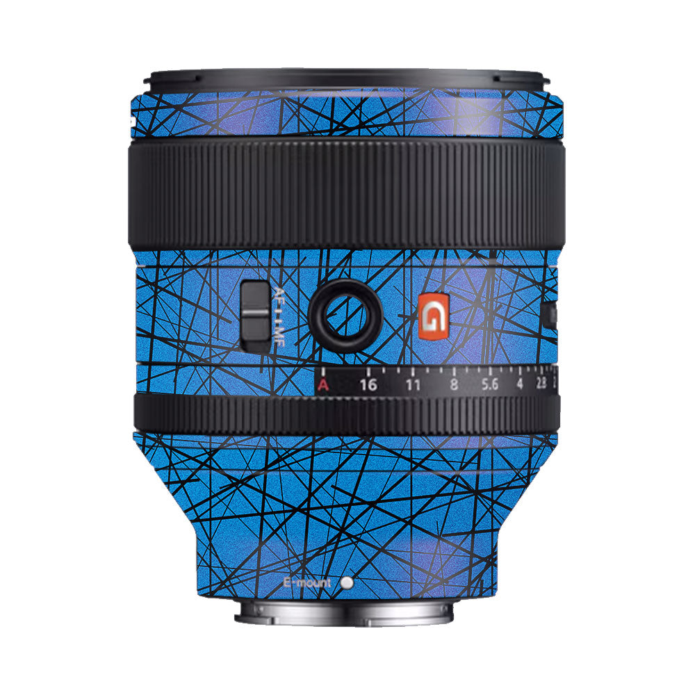Textured Electric Blue Chaos Sony FE 85mm f/1.4 GM Camera Lens Skin