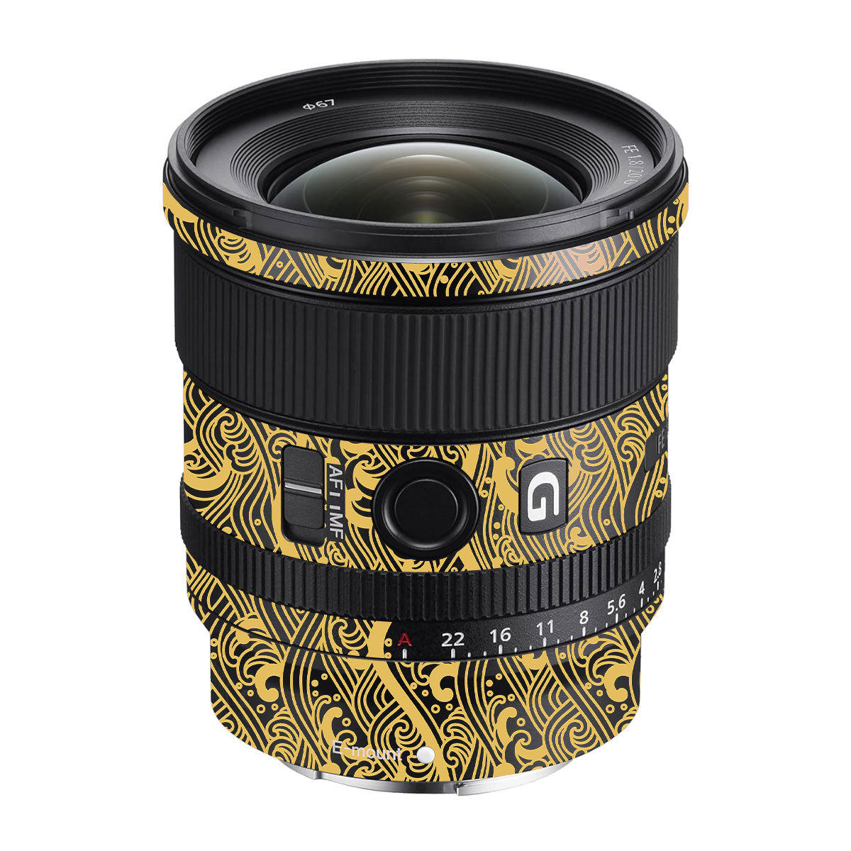 Textured Golden Tide Sony FE 20mm F/1.8 G Camera Lens Skin