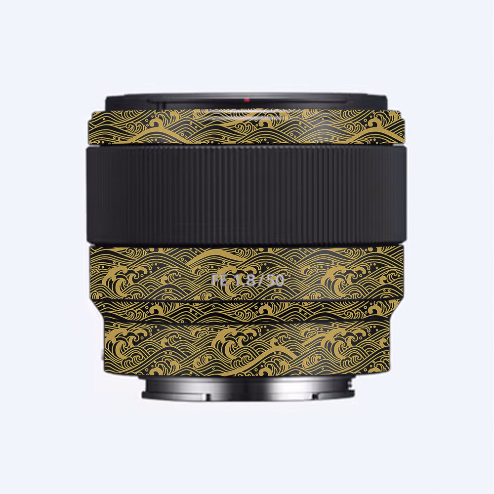 Textured Golden Tide Sony FE 50mm f/1.8 Camera Lens Skin