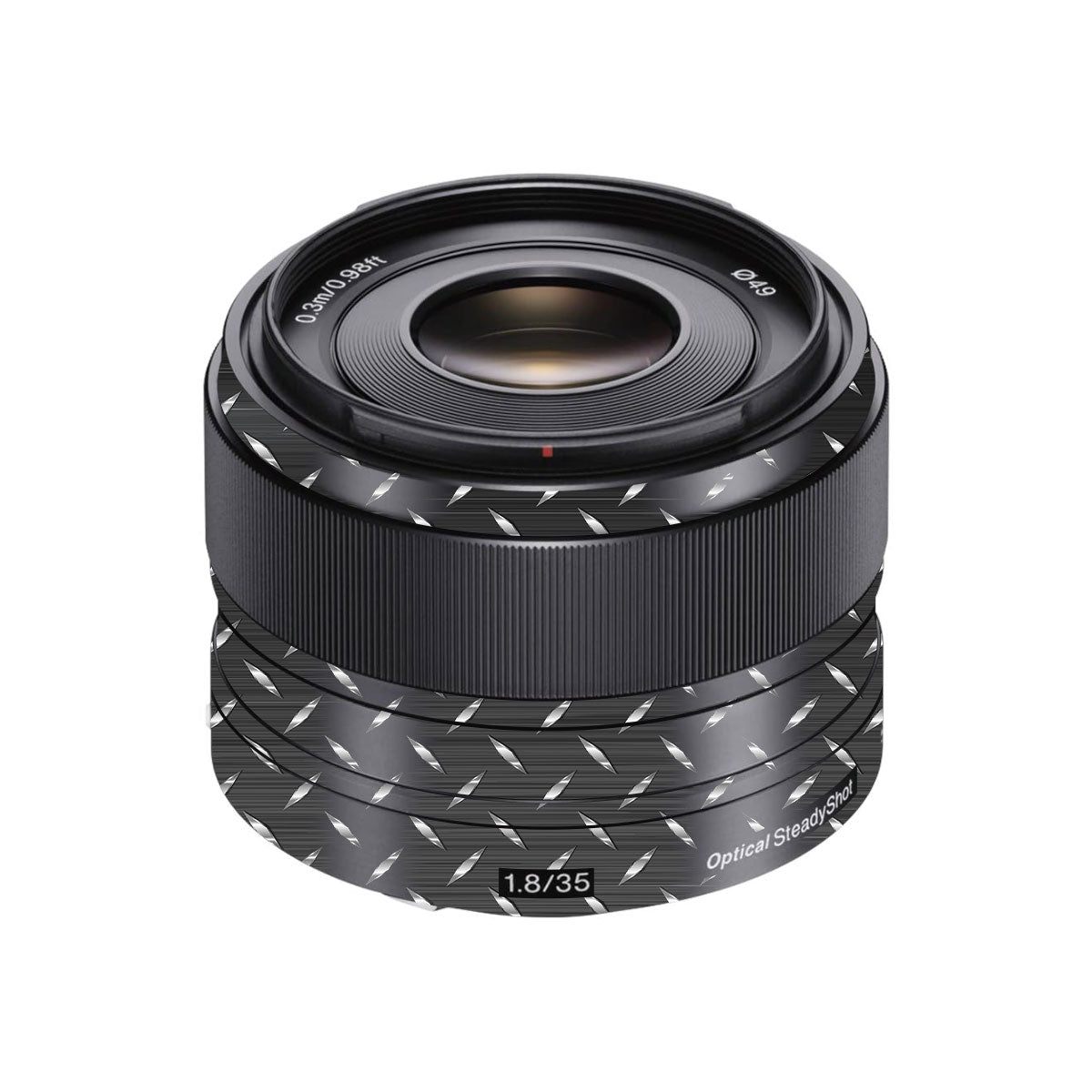 Textured Graphite Tread Sony E 35mm F/1.8 Camera Lens Skin