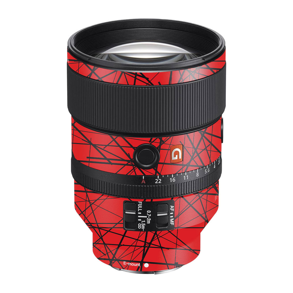 Textured Red Chaos Line Sony FE 135mm F/1.8 GM Camera Lens Skin