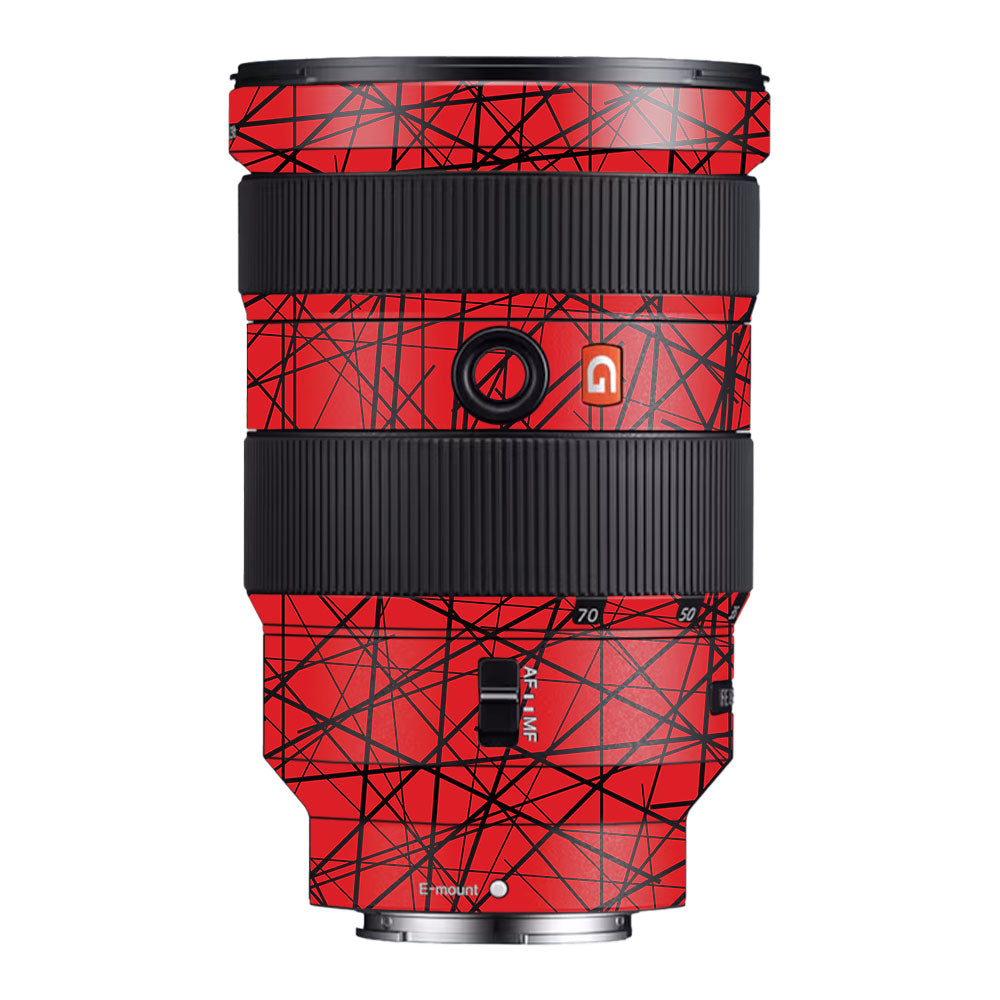 Textured Red Chaos Line Sony FE 24-70mm f/2.8 GM Camera Lens Skin