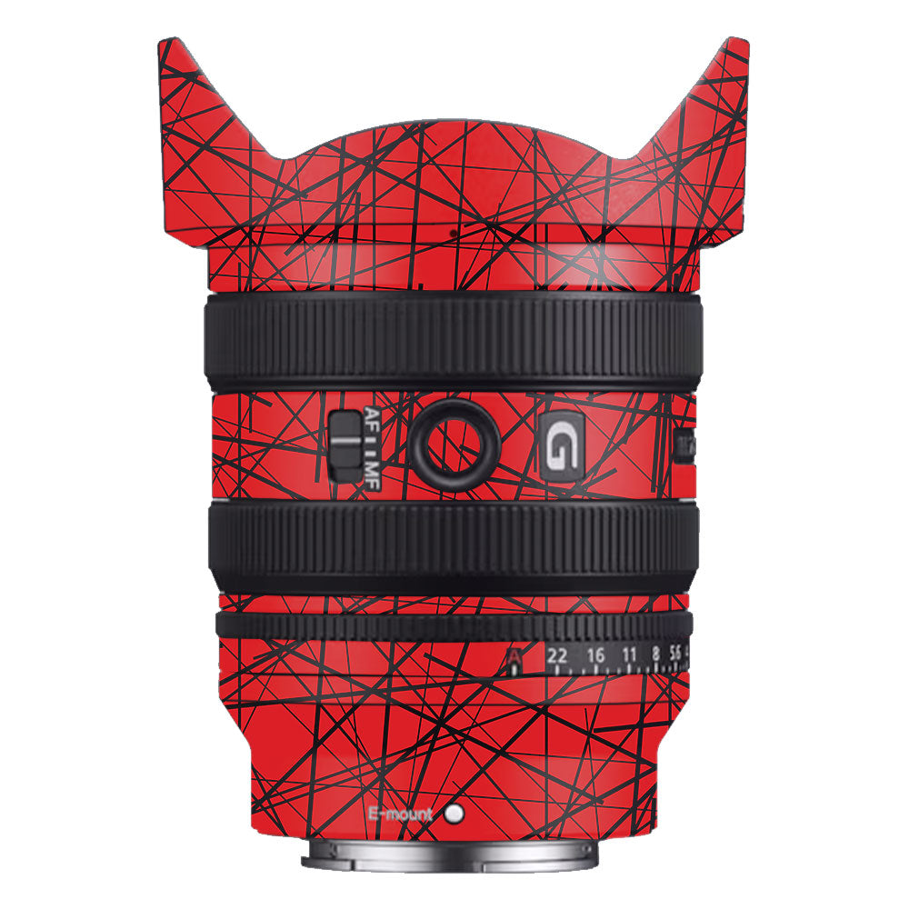 Textured Red Chaos Line Sony FE 24–50mm f/2.8 G Camera Lens Skin