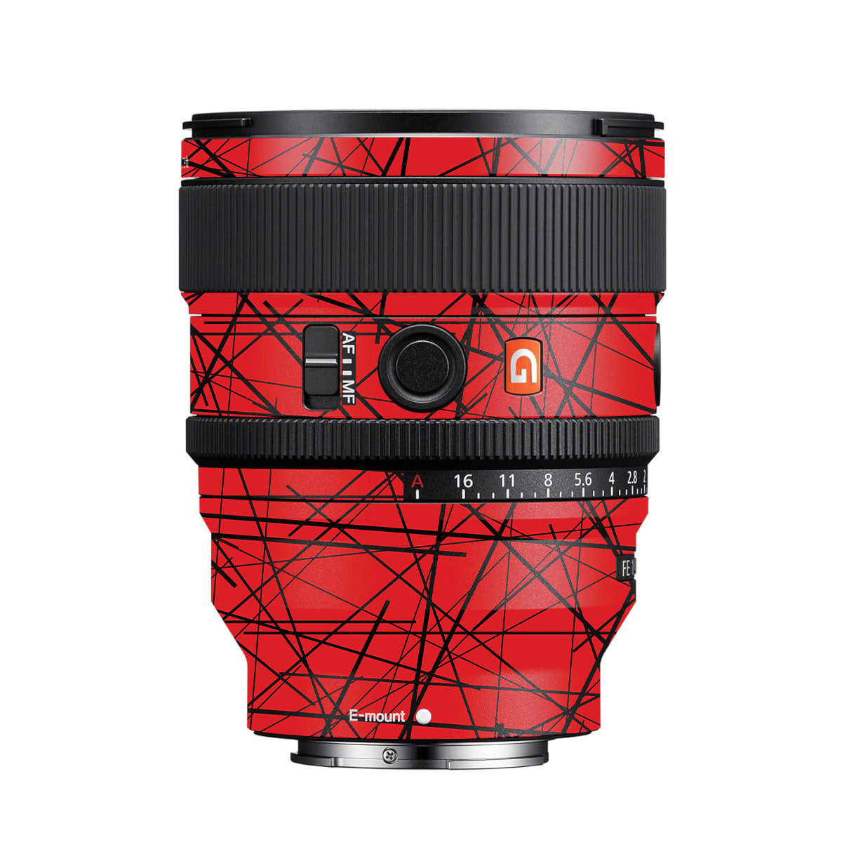 Textured Red Chaos Line Sony FE 24mm F/1.4 GM Camera Lens Skin