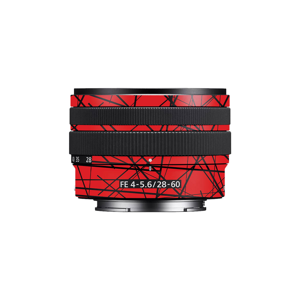 Textured Red Chaos Line Sony FE 28–70mm f/3.5–5.6 OSS Camera Lens Skin