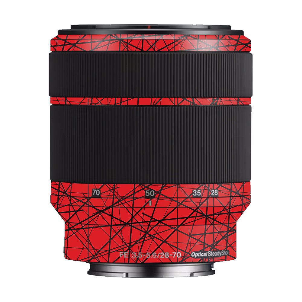 Textured Red Chaos Line Sony FE 28-60mm F/4-5.6 Camera Lens Skin