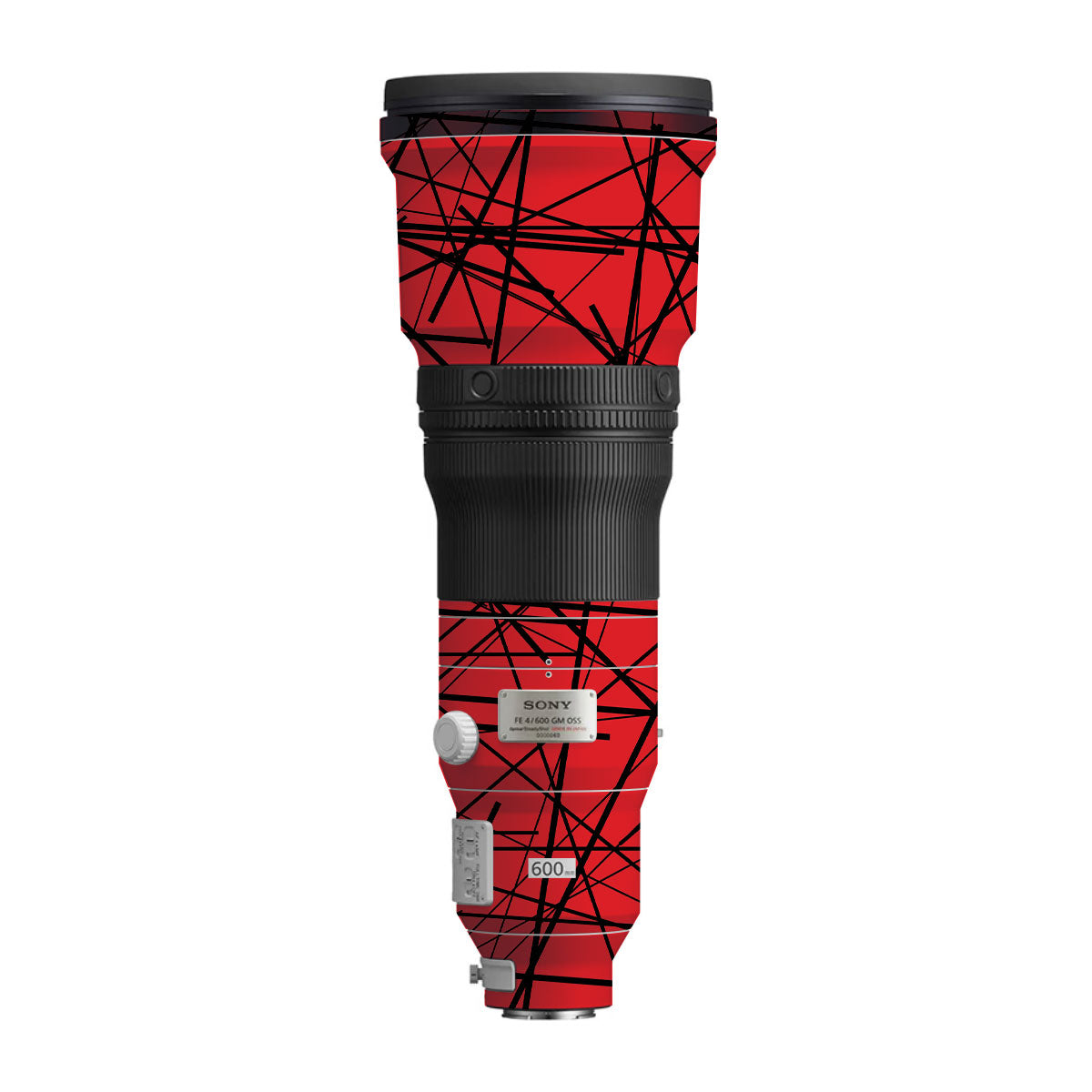 Textured Red Chaos Line Sony FE 600mm F/4 GM OSS Camera Lens Skin