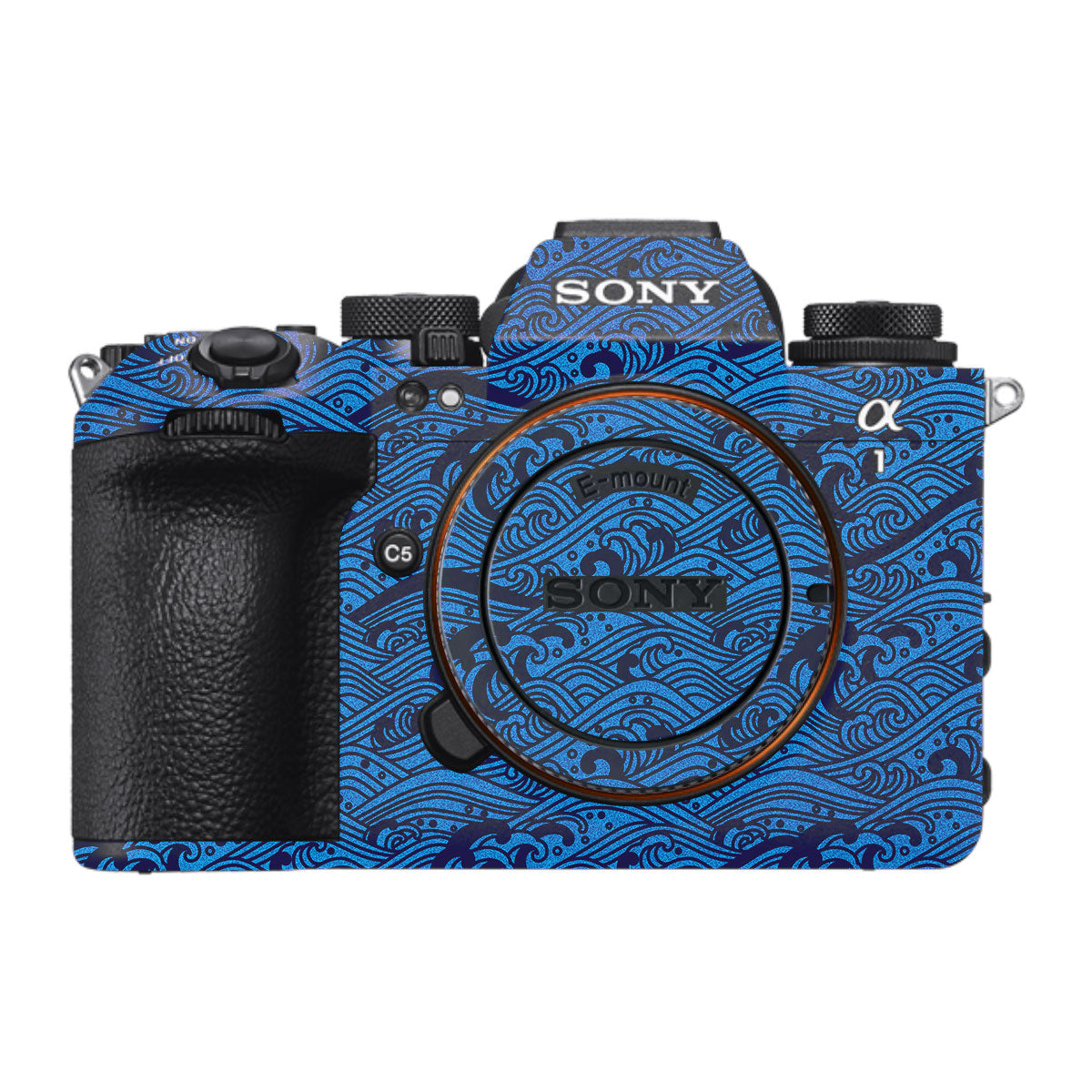 Textured Ocean Wave Blue Sony A1 Mark II Camera Skin