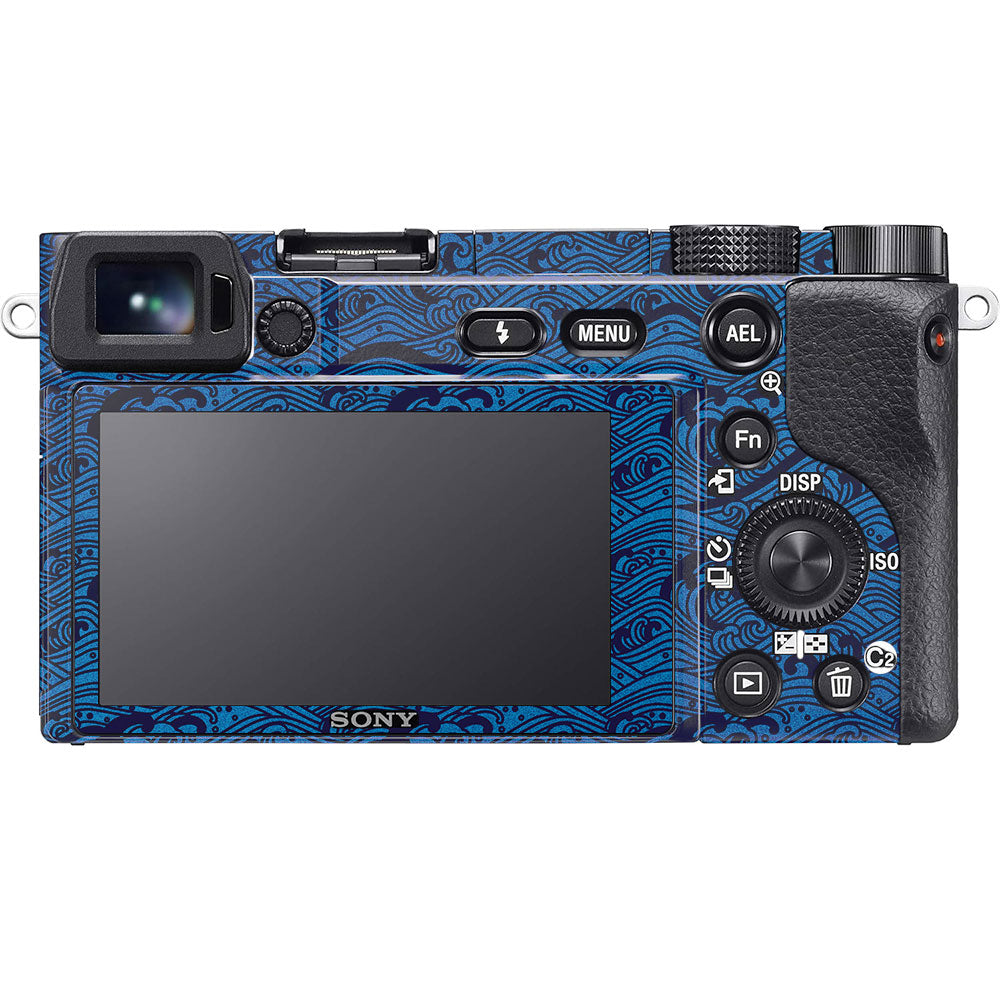 Textured Ocean Wave Blue Sony A6100 Camera Skin
