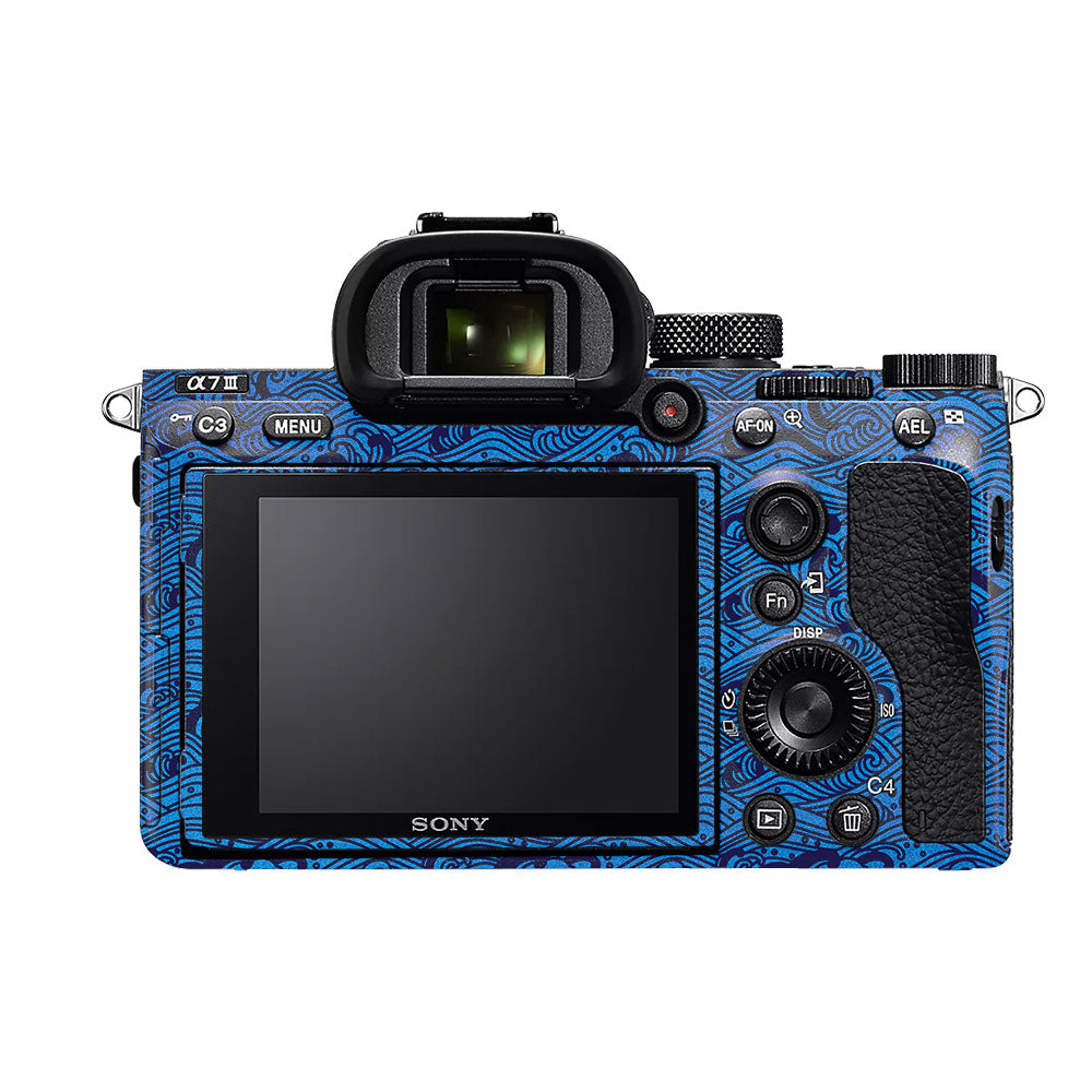 Textured Ocean Wave Blue Sony A7MIII Camera Skin