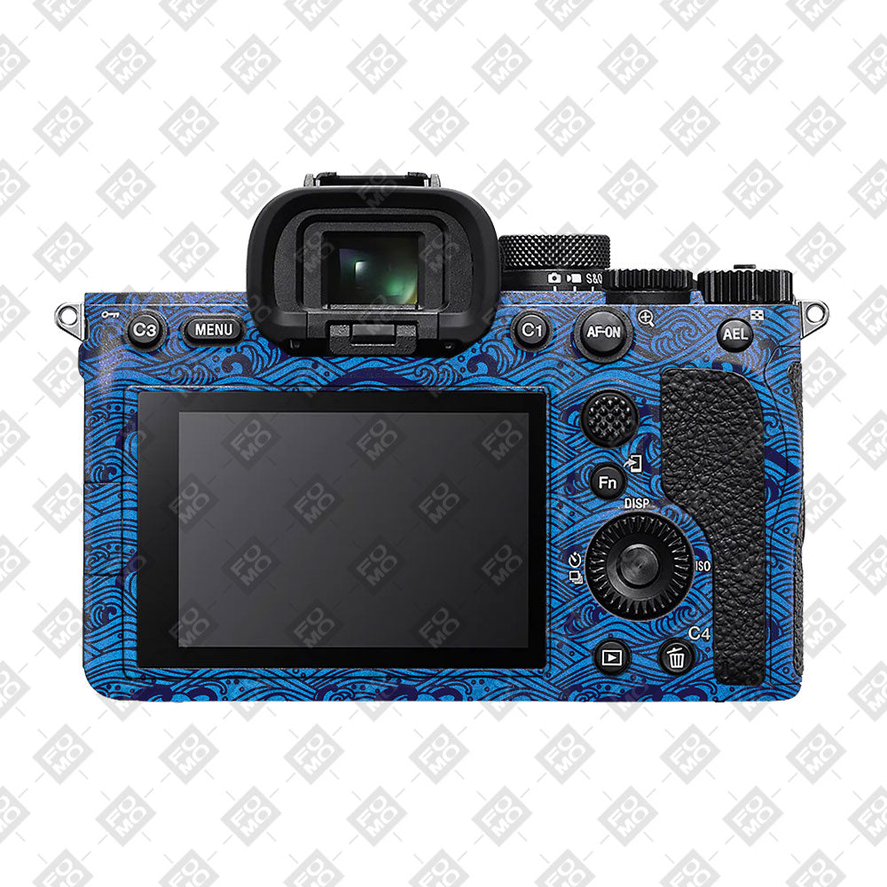 Textured Ocean Wave Blue Sony A7MIV Camera Skin