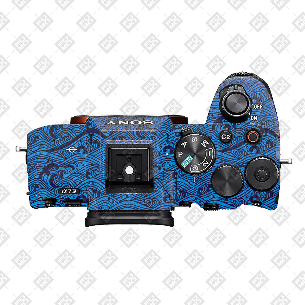 Textured Ocean Wave Blue Sony A7MIV Camera Skin