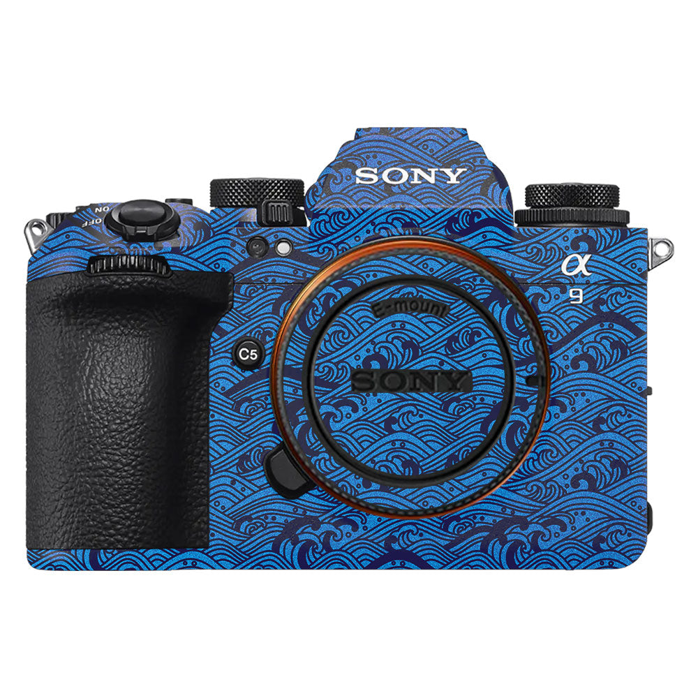 Textured Ocean Wave Blue Sony A9III Camera Skin