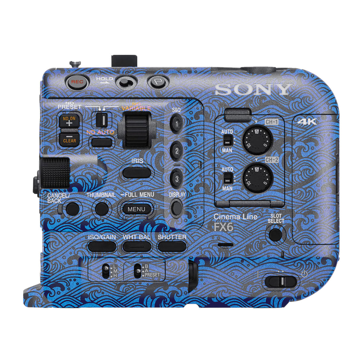 Textured Ocean Wave Blue Sony FX6 Camera Skin
