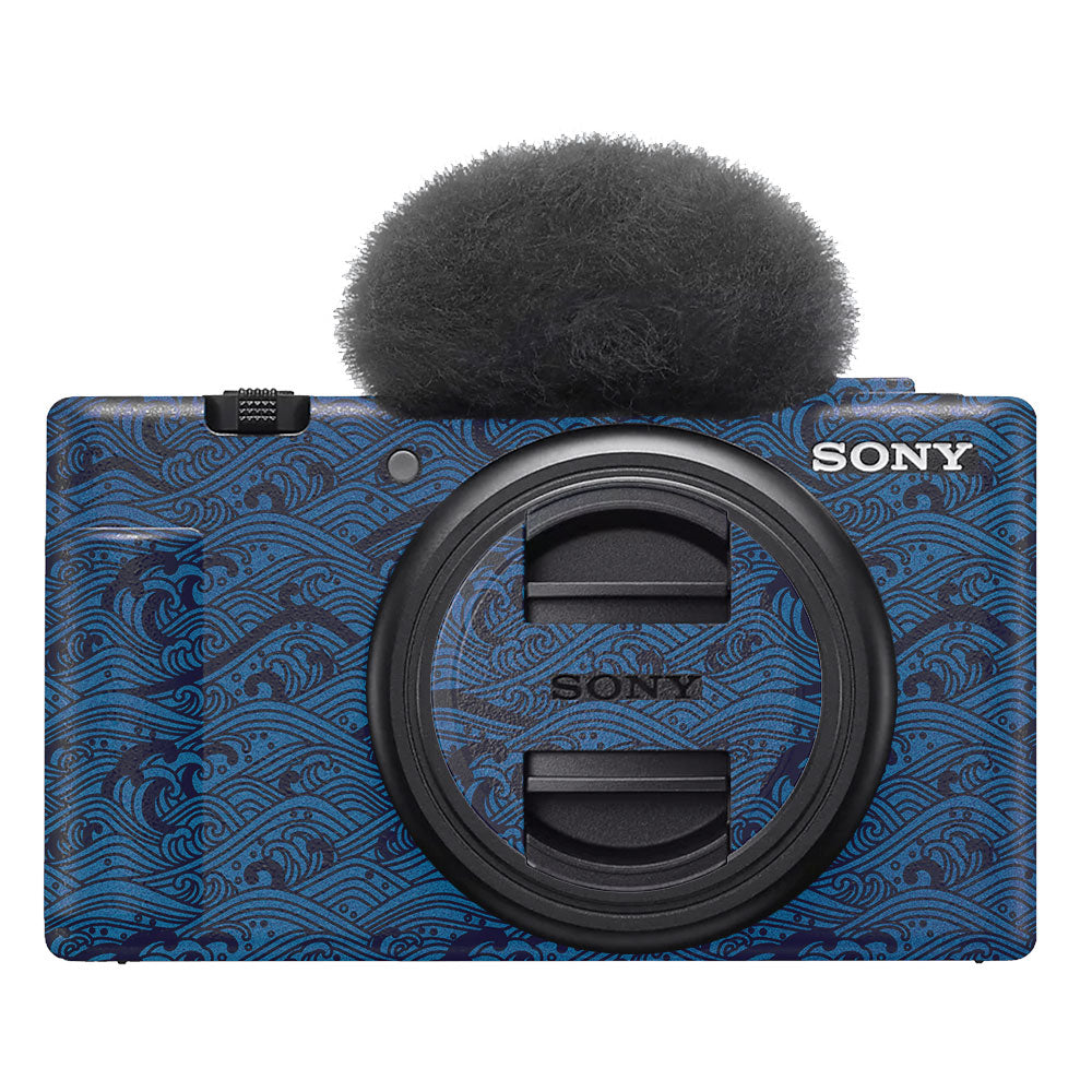 Textured Ocean Wave Blue Sony ZV-1F Camera Skin