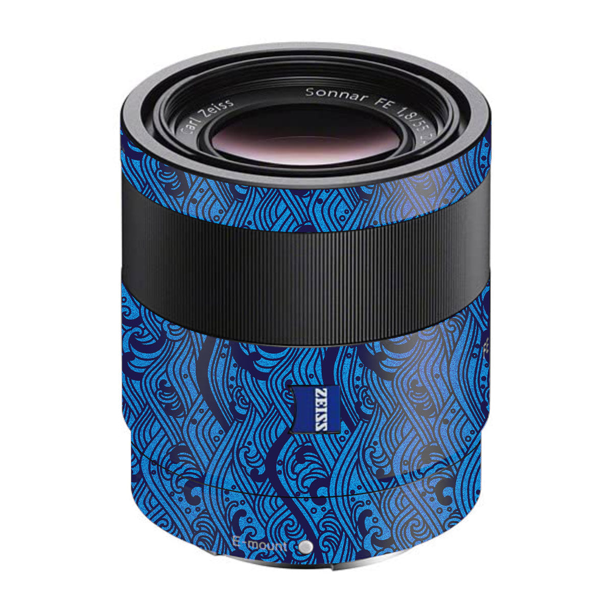 Textured Ocean Wave Blue Sony FE 55mm F/1.8 ZA Camera Lens Skin