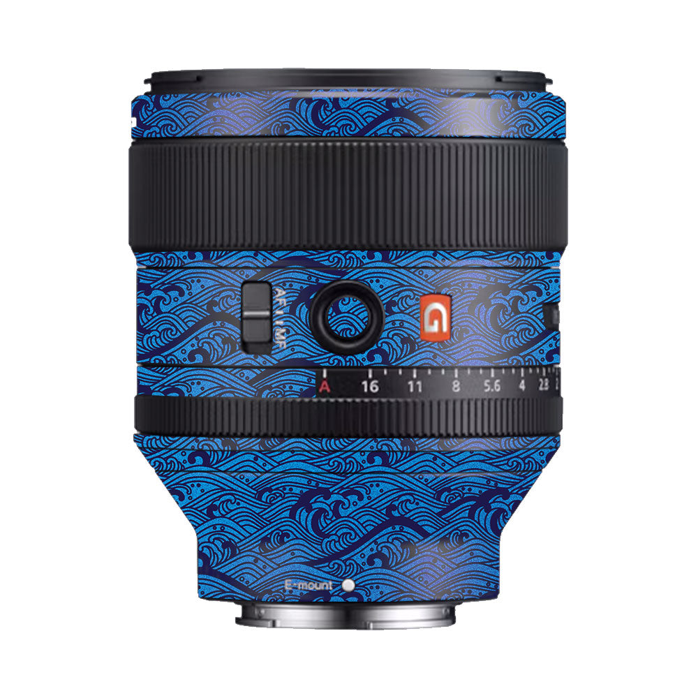 Textured Ocean Wave Blue Sony FE 85mm f/1.4 GM Camera Lens Skin