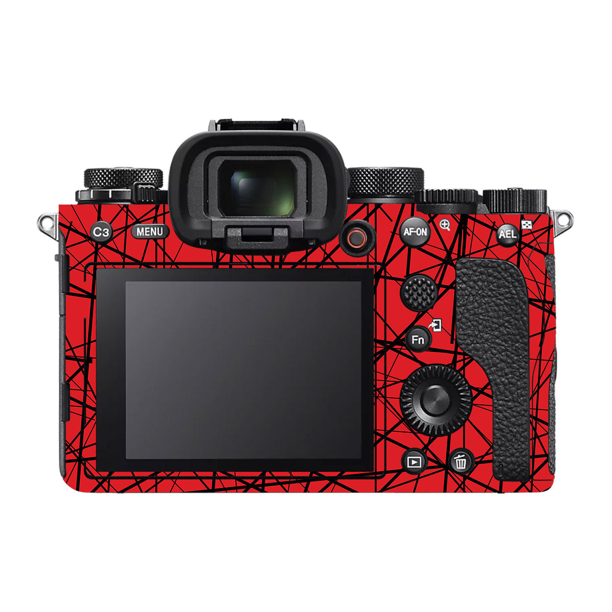 Textured Red Chaos Line Sony A1 Camera Skin
