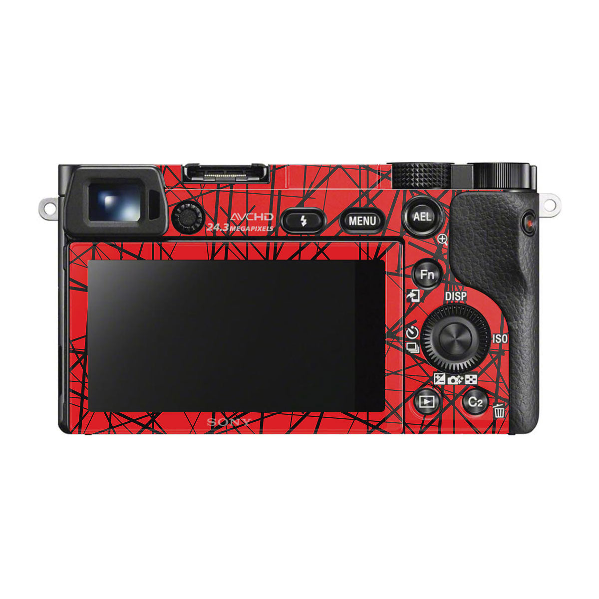 Textured Red Chaos Line Sony A6500 Camera Skins