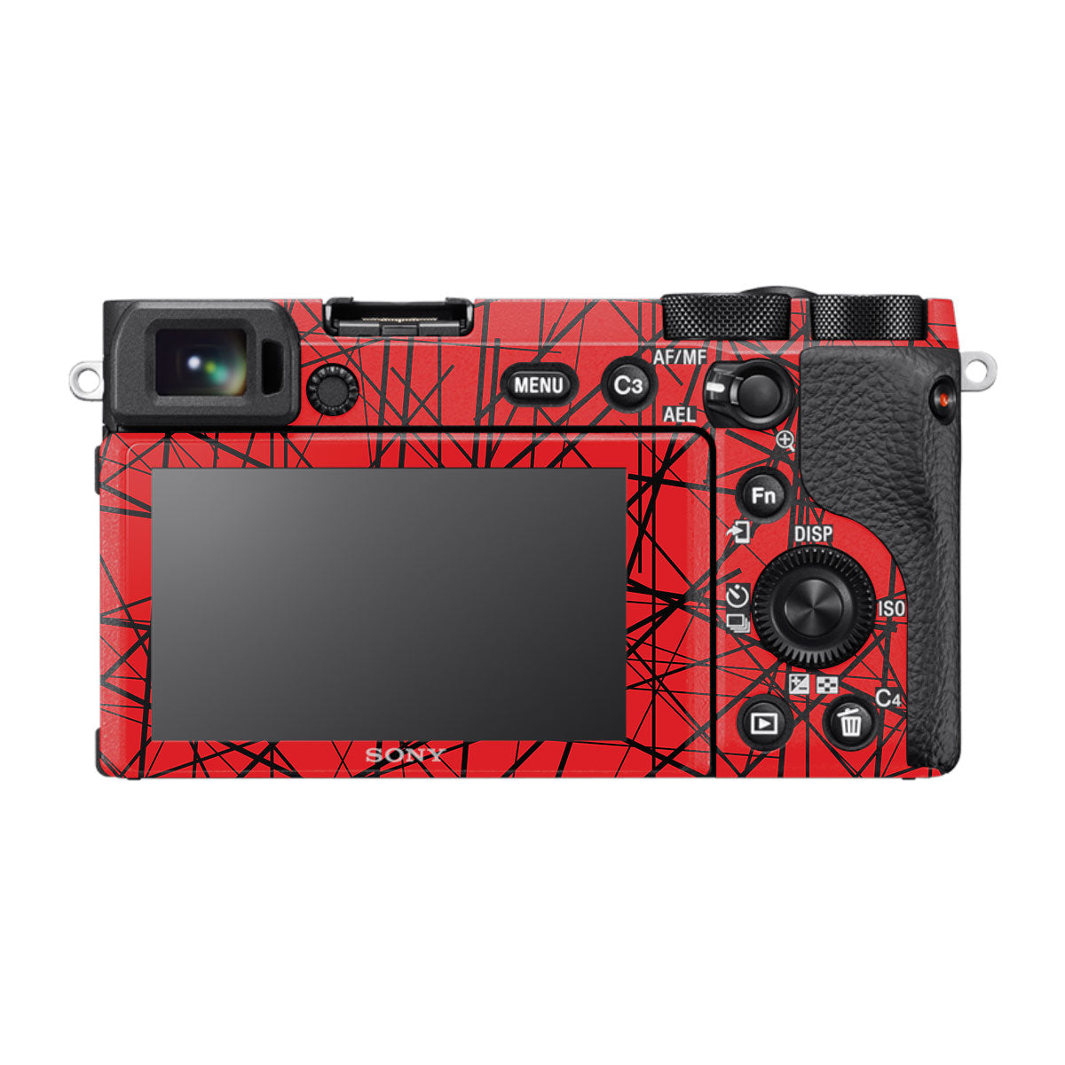 Textured Red Chaos Line Sony A6600 Camera Skins