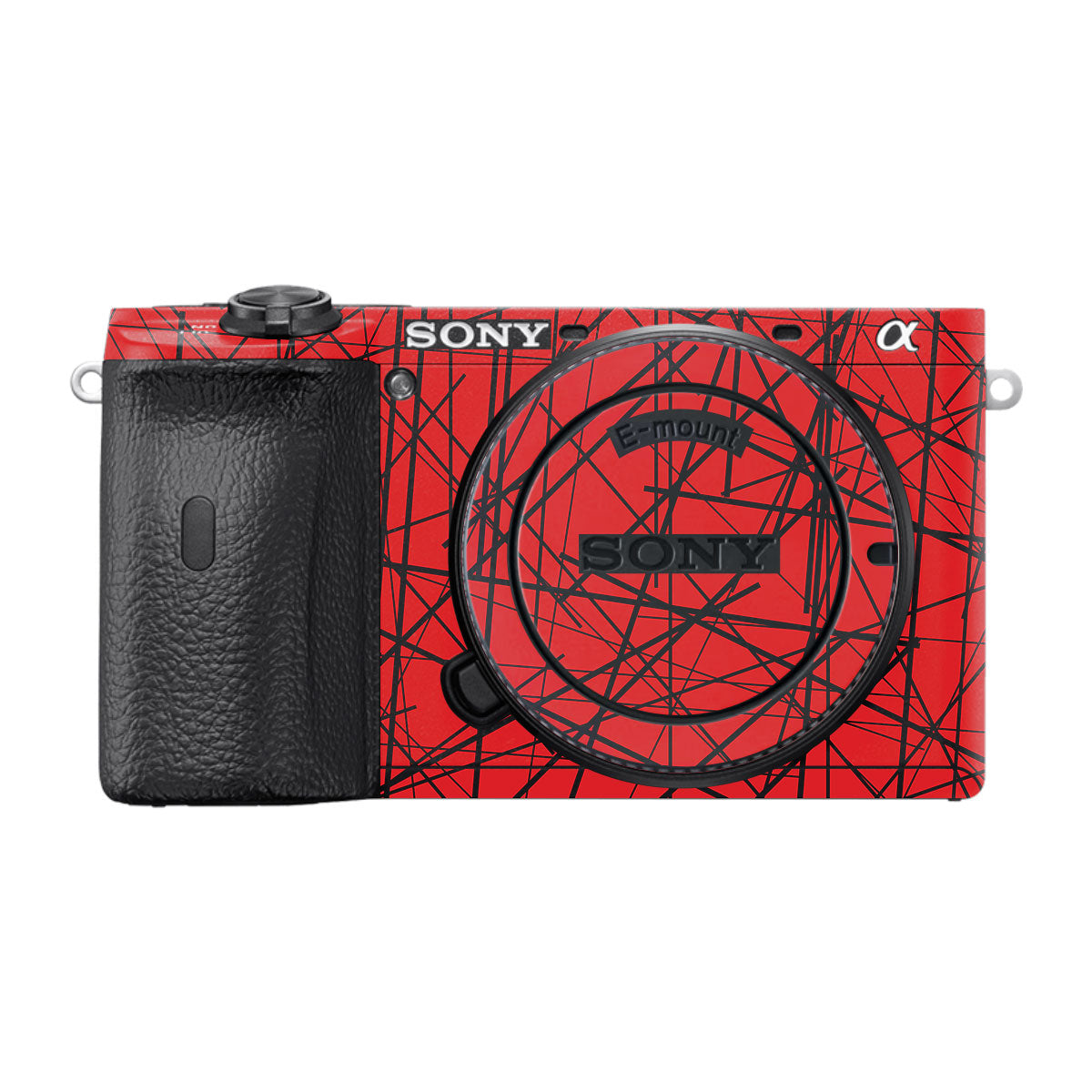 Textured Red Chaos Line Sony A6600 Camera Skins