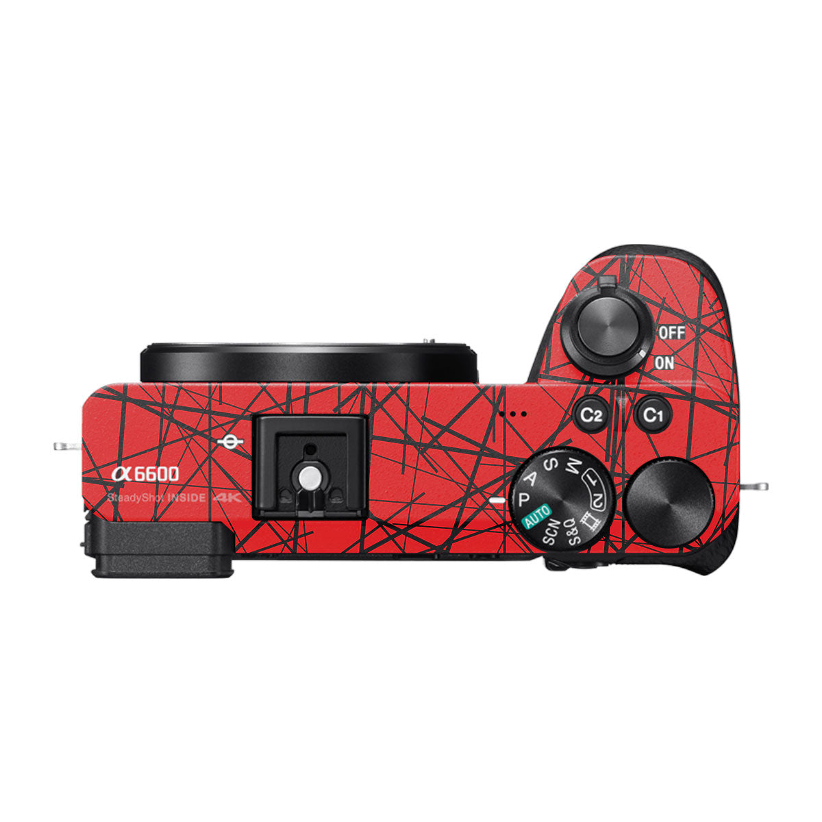Textured Red Chaos Line Sony A6700 Camera Skin