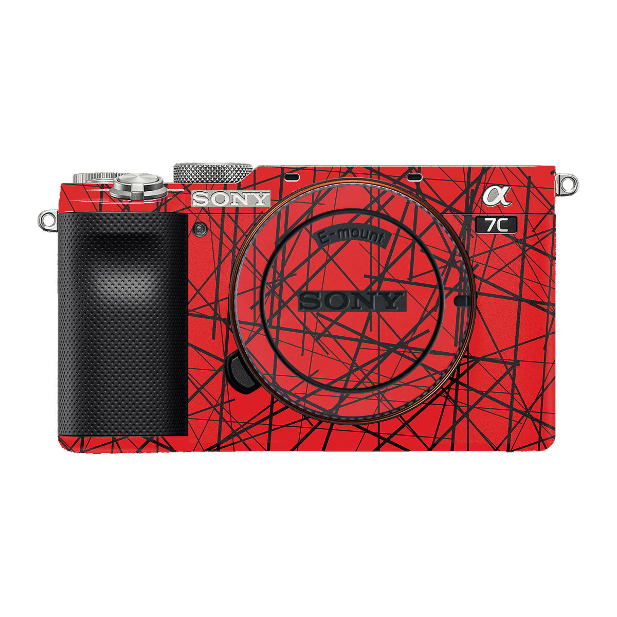 Textured Red Chaos Line Sony A7 C Camera Skin