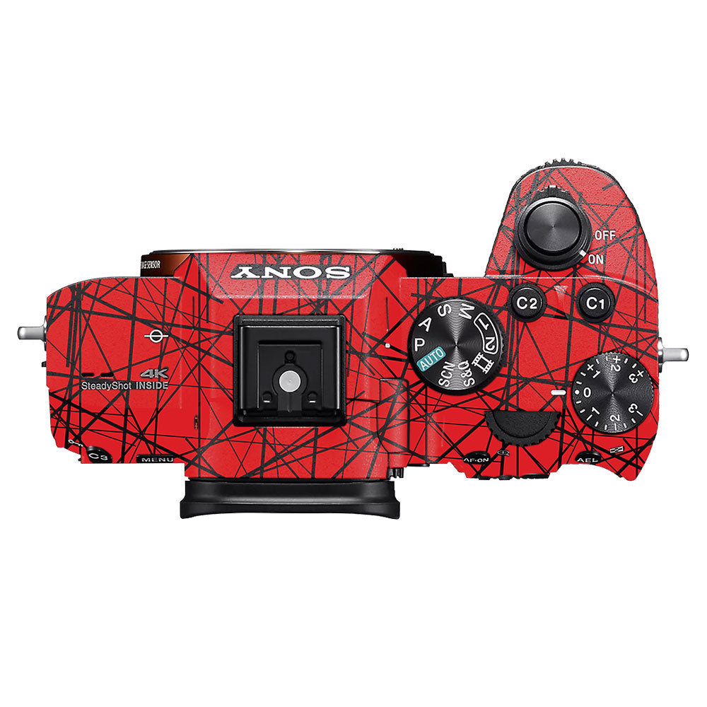 Textured Red Chaos Line Sony A7MIII Camera Skin