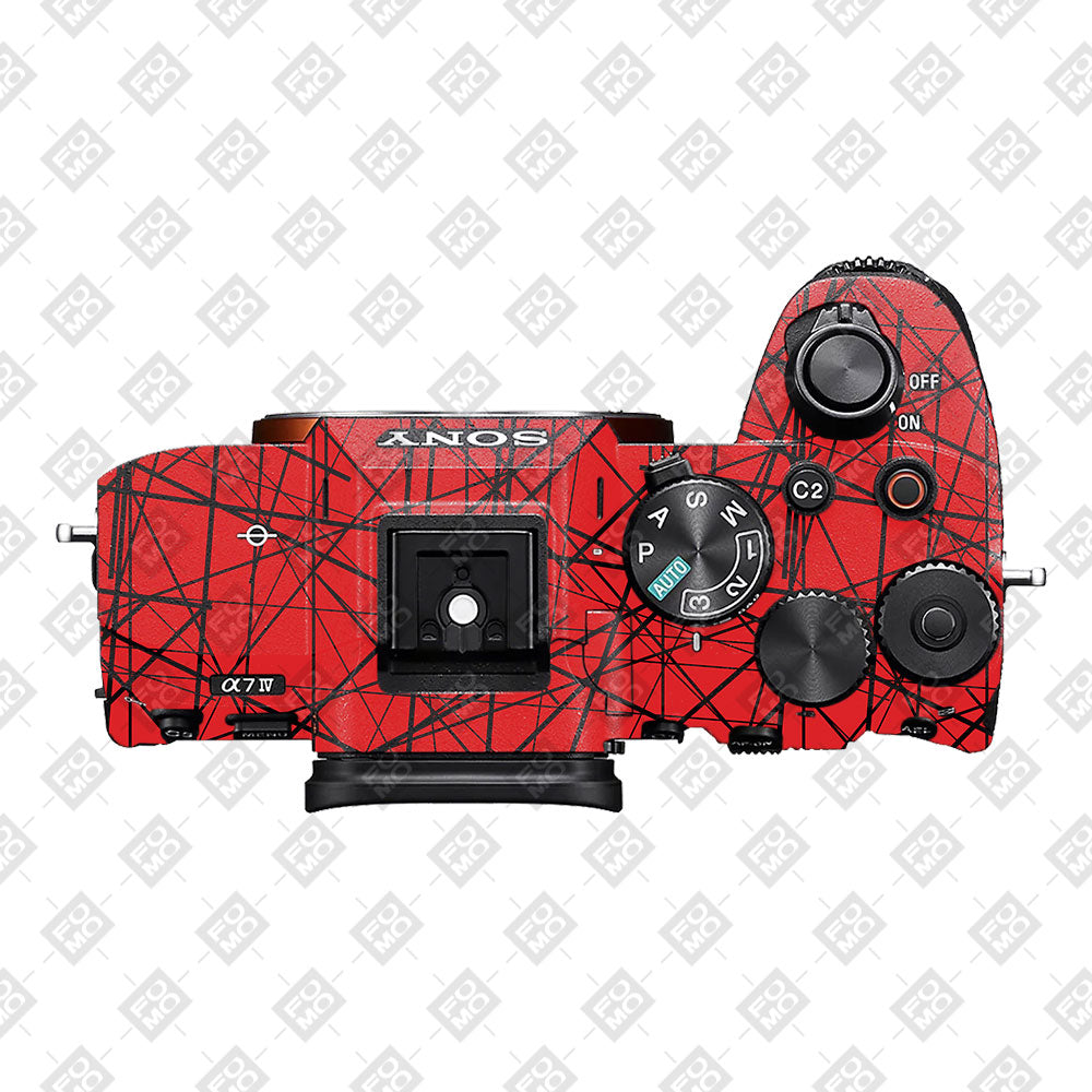 Textured Red Chaos Line Sony A7MIV Camera Skin