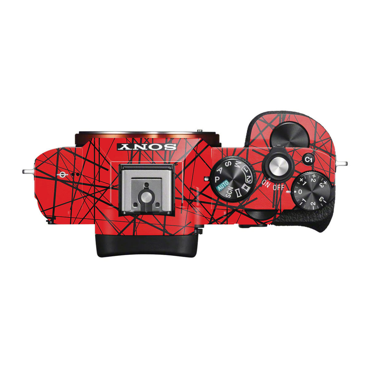 Textured Red Chaos Line Sony A7 V Camera Skin