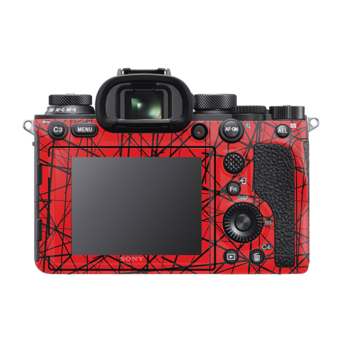 Textured Red Chaos Line Sony A9 Camera Skins