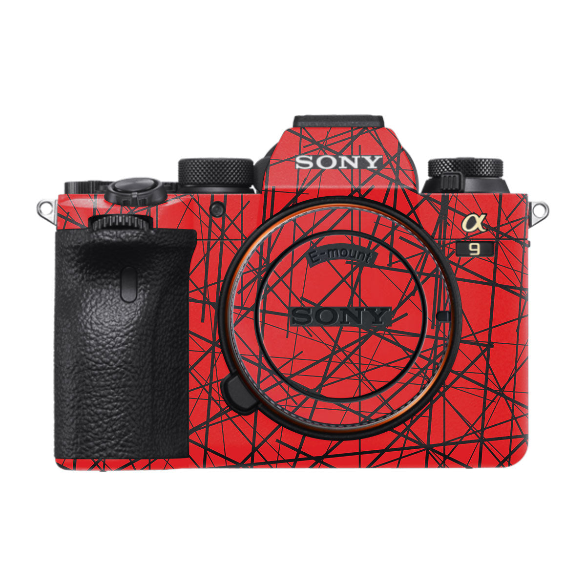 Textured Red Chaos Line Sony A9 Camera Skins