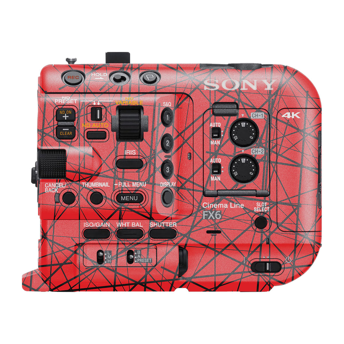 Textured Red Chaos Line Sony FX6 Camera Skin