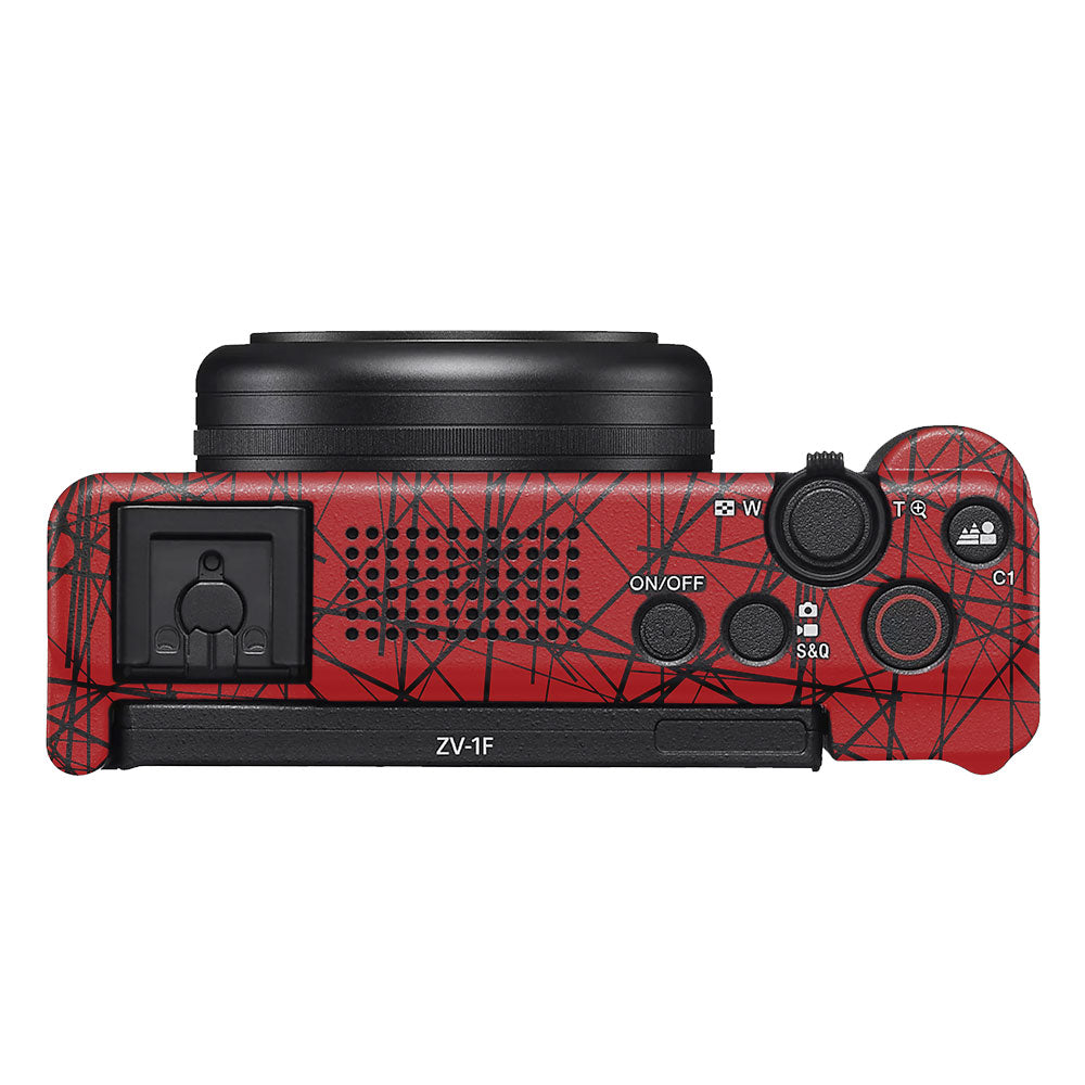 Textured Red Chaos Line Sony ZV-1F Camera Skin