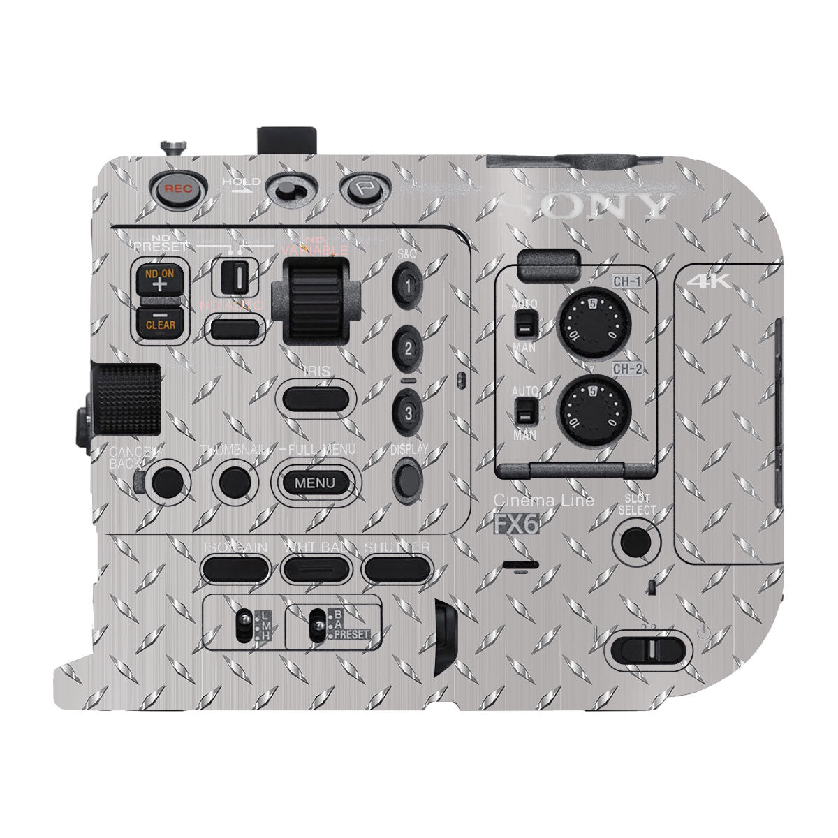 Textured Silver Tread Sony FX6 Camera Skin