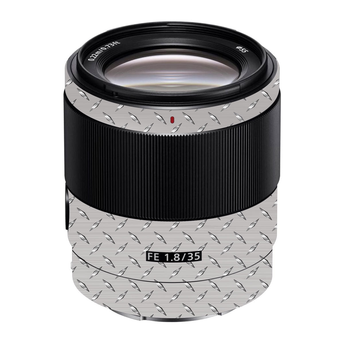 Textured Silver Tread Sony FE 35mm F/1.8 Camera Lens Skin