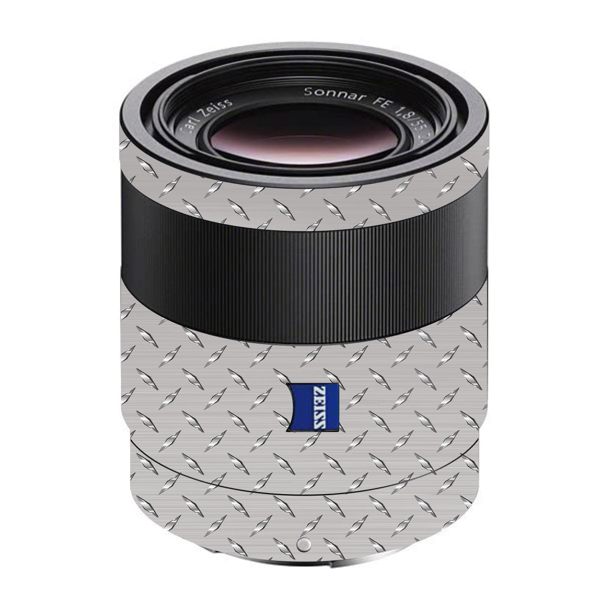 Textured Silver Tread Sony FE 55mm F/1.8 ZA Camera Lens Skin