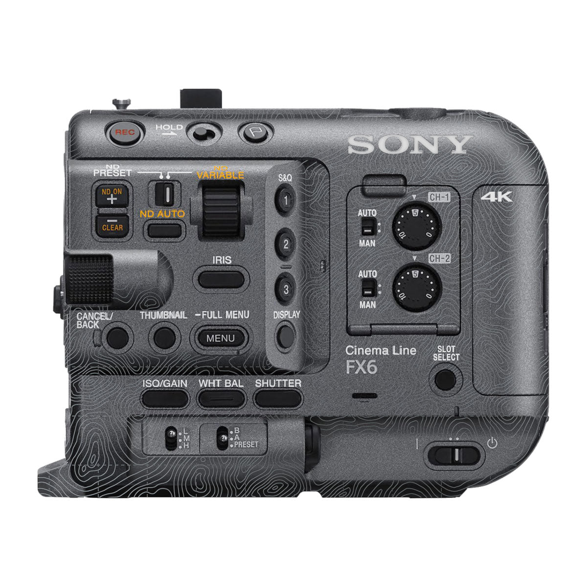 Textured Stealth Slate Sony FX6 Camera Skin