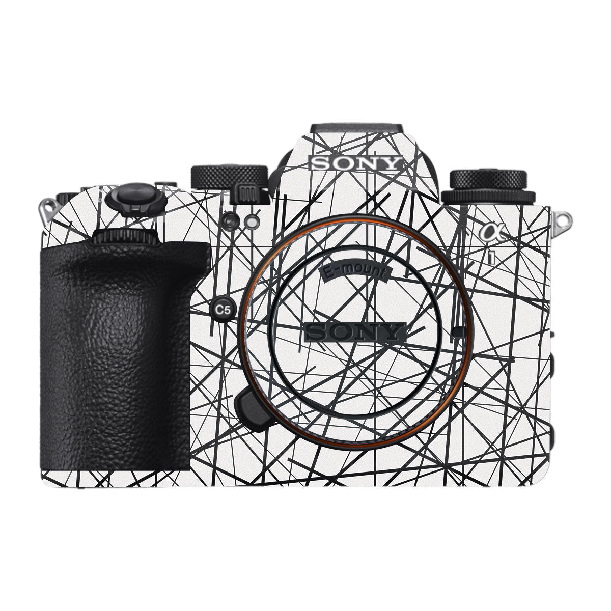 Textured White Chaos Line Sony A1 Mark II Camera Skin
