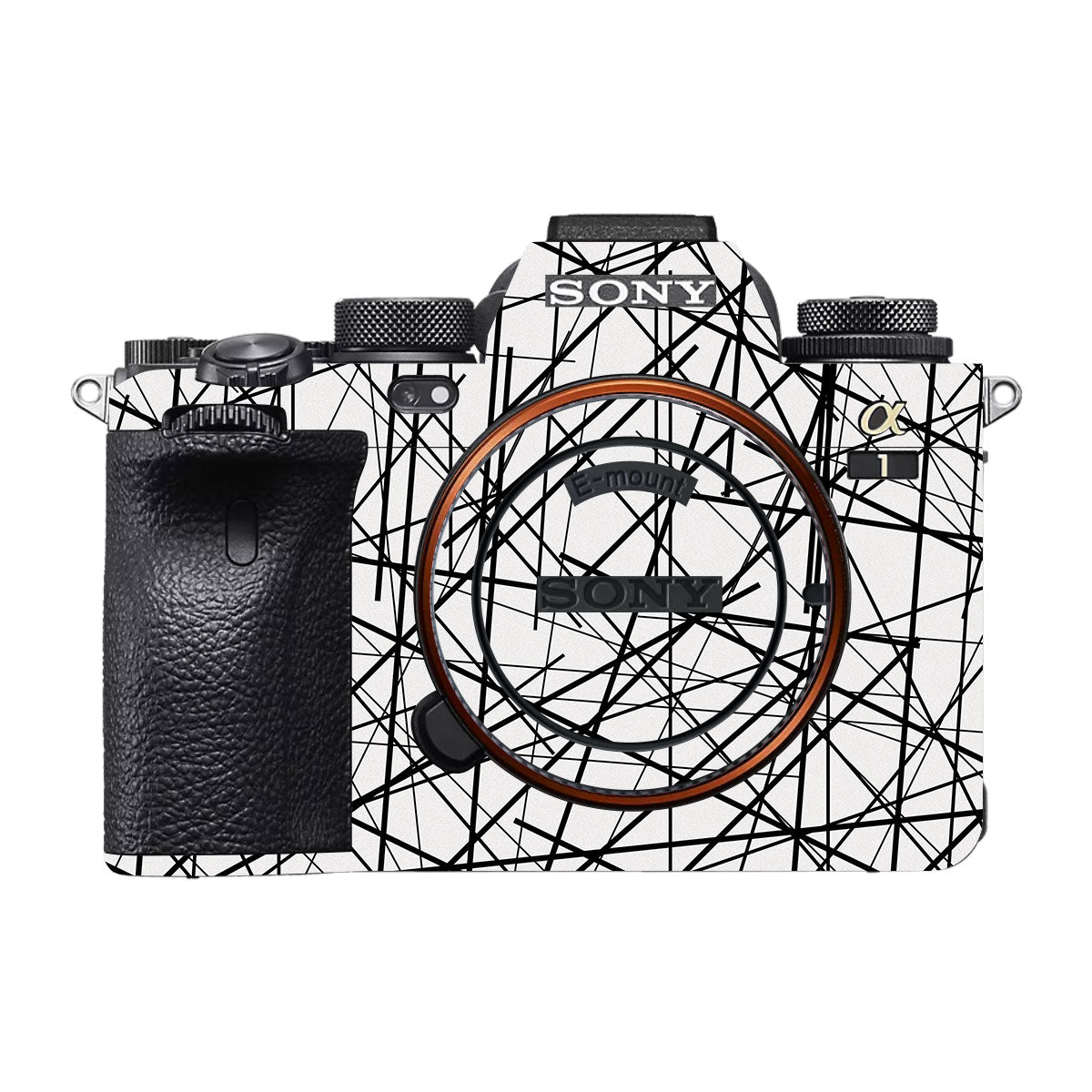 Textured White Chaos Line Sony A1 Camera Skin