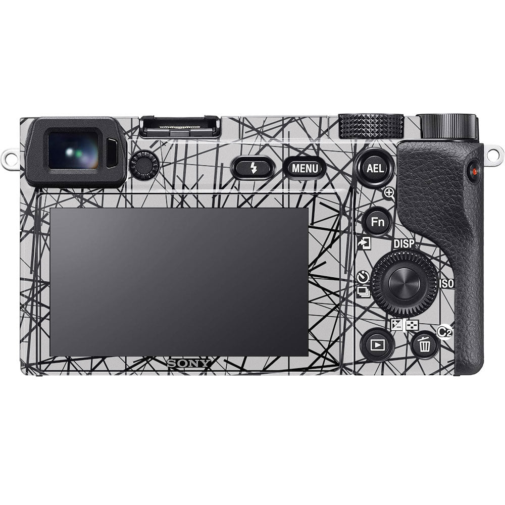 Textured White Chaos Line Sony A6100 Camera Skin