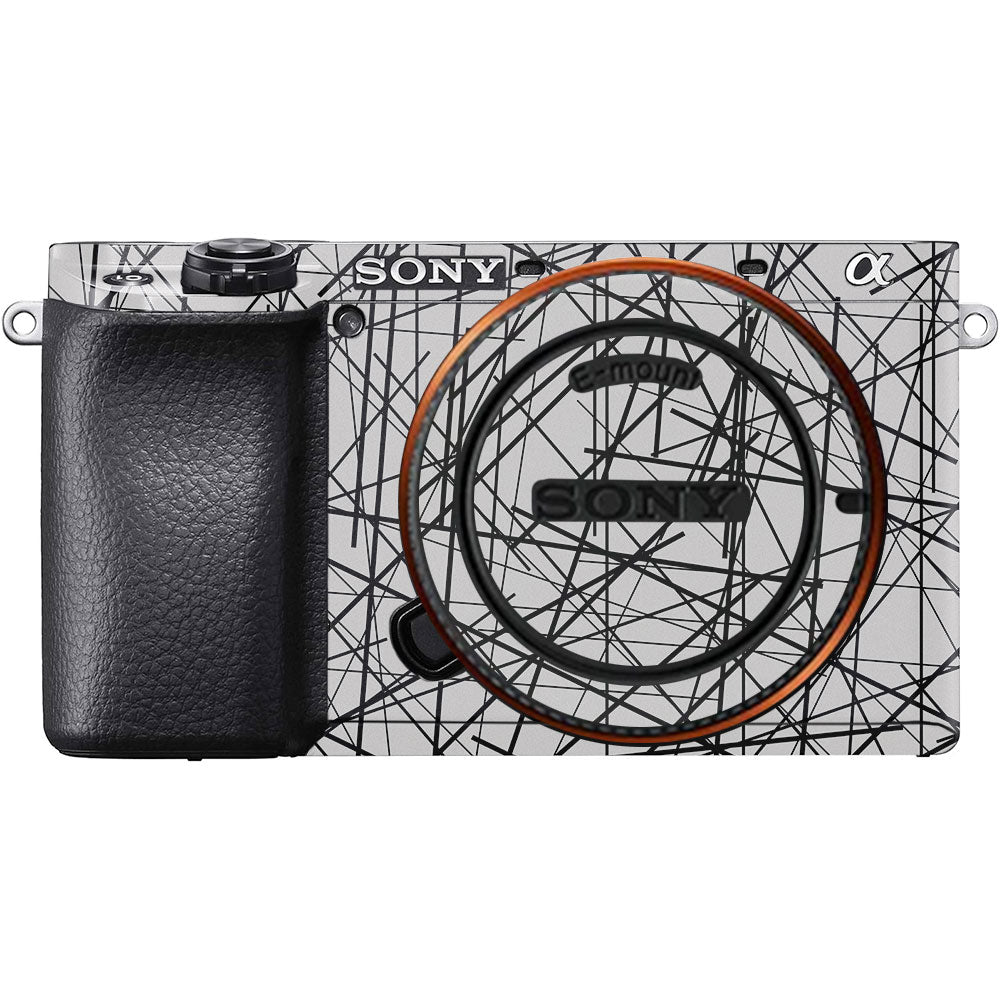 Textured White Chaos Line Sony A6100 Camera Skin