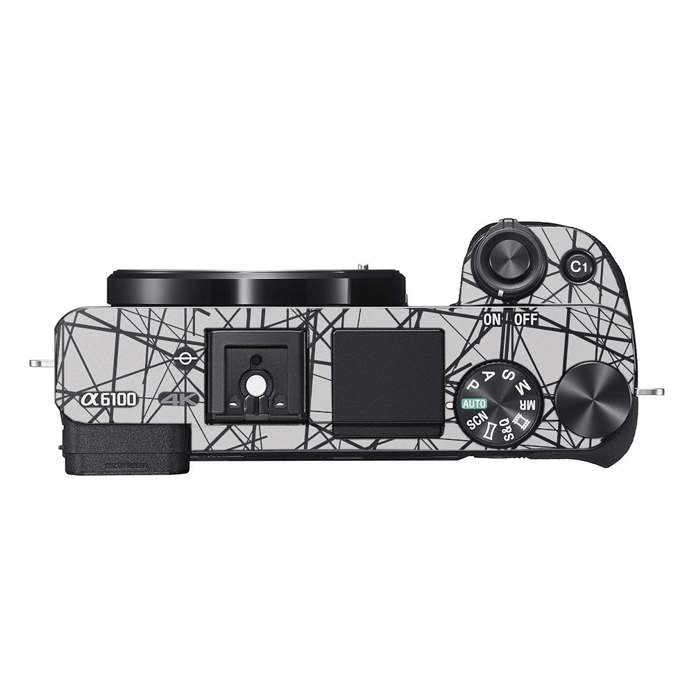 Textured White Chaos Line Sony A6100 Camera Skin
