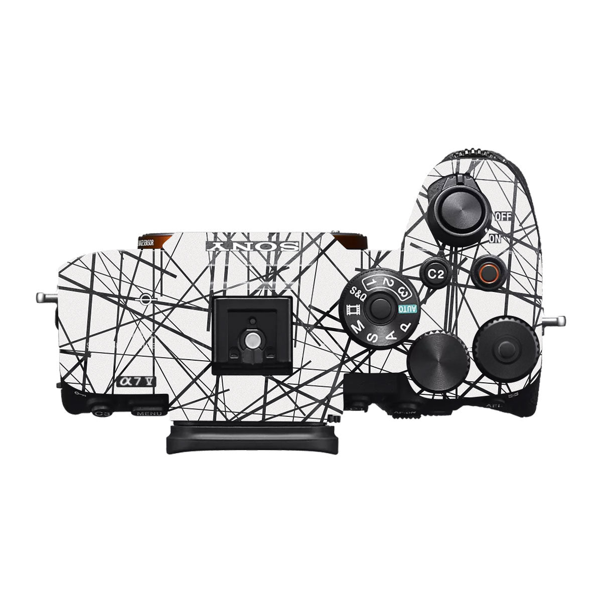 Textured White Chaos Line Sony A7R II Camera Skin